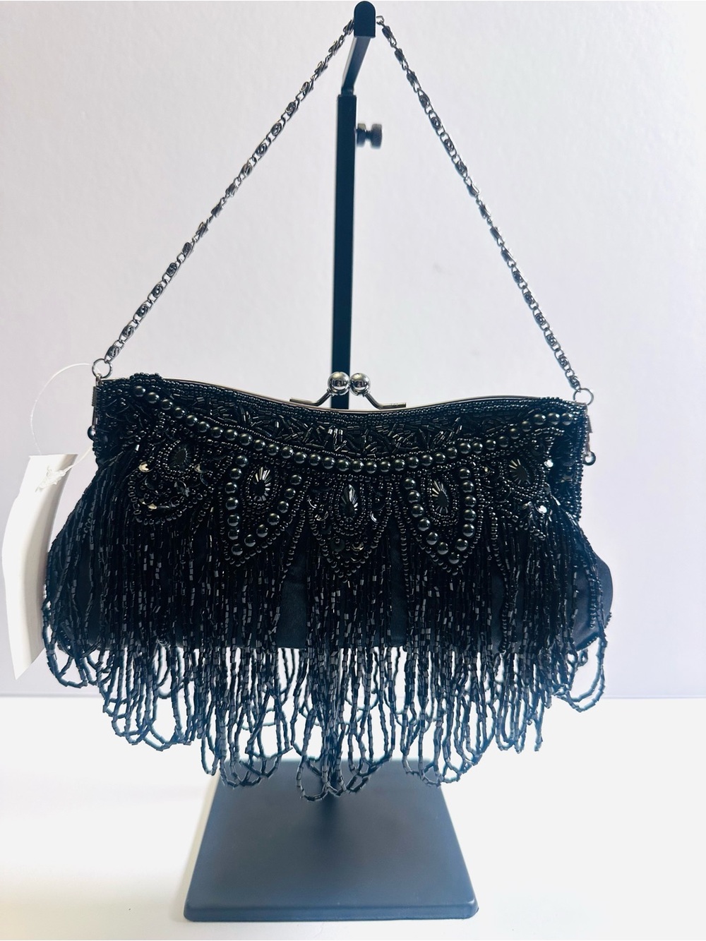 NWT Black Great Gatsby Glam Beaded Evening Bag